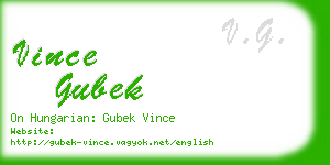 vince gubek business card